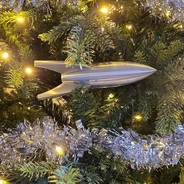 Silver Rocketship Silver Rocket Ship, Retro Rocket Ship Model, Rocket Decoration, Space ...