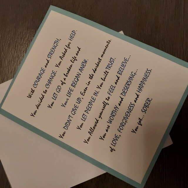 Sobrety Motvaton Card Encouragement And Congratulatons Recovery