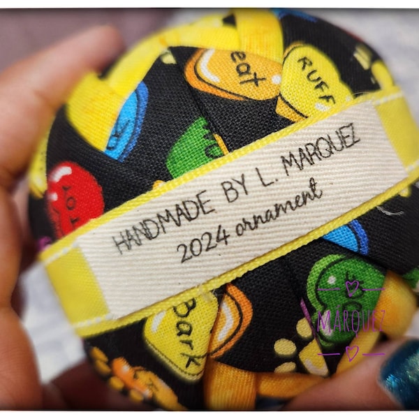 Fabric Sew-on Name Label , Organic Natural Cotton Label, Personalized ...
