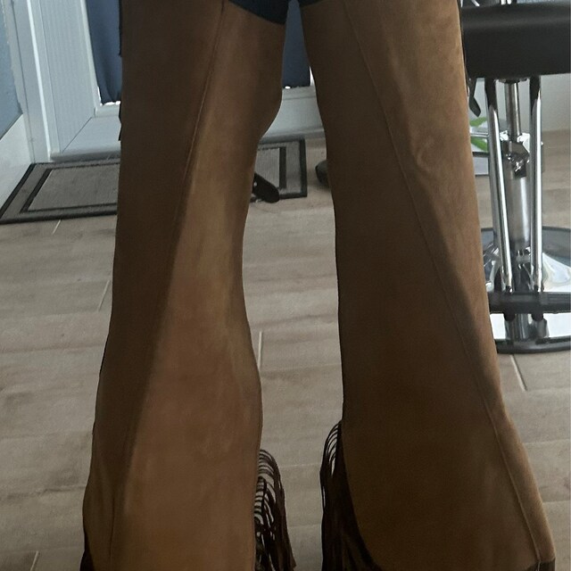 Chaps Western Femme En Cuir Daim Avec Franges - Pantalon équitation Cadeau