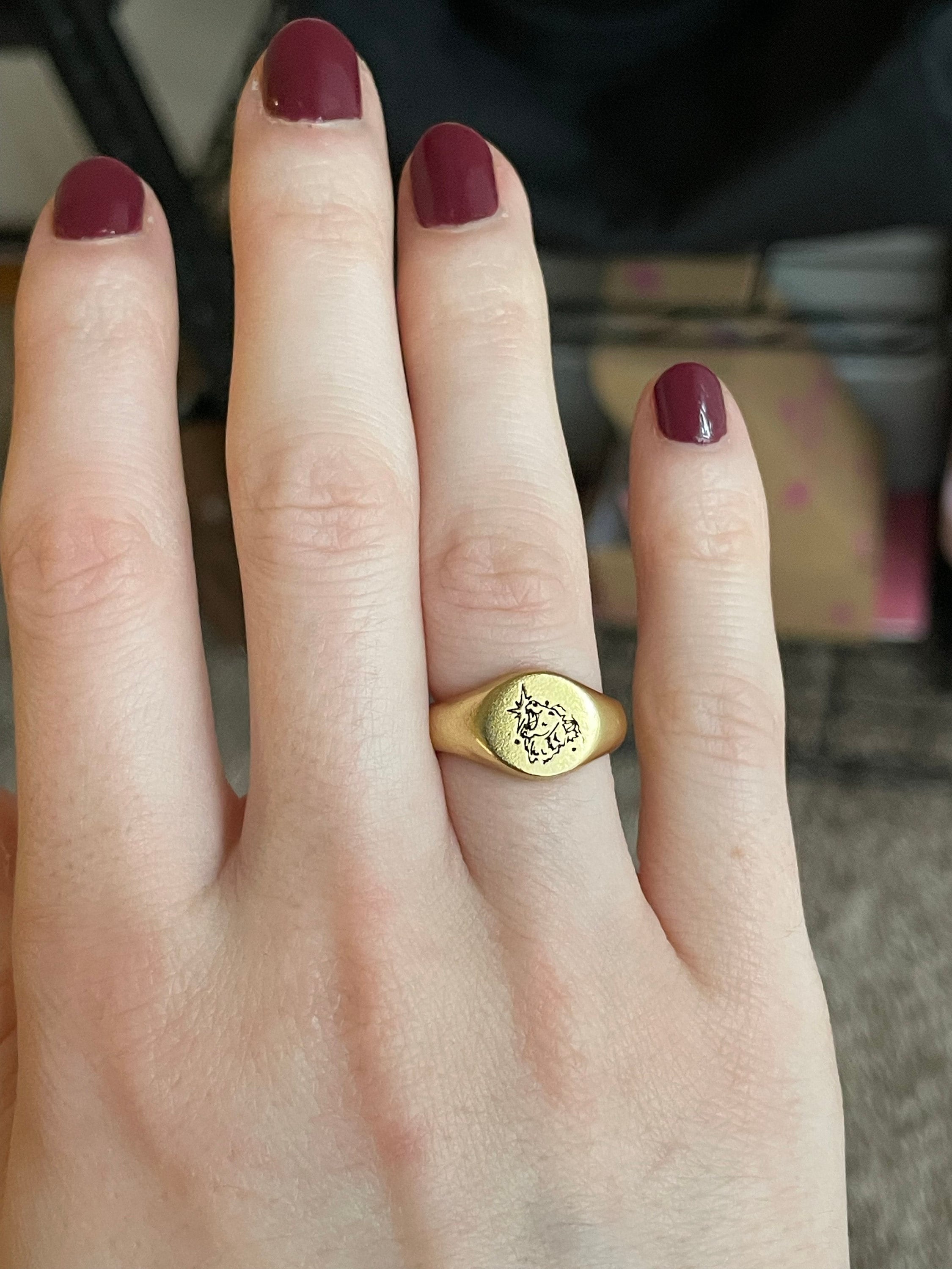 Custom Zodiac Signet Ring by Caitlyn Minimalist • Personalized Chunky Statement Ring • Celestial Jewelry • Best Friend Gift • RM77