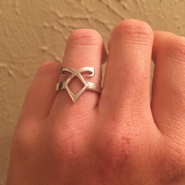 Angelic Rune Sterling Silver Handmade Ring - Etsy