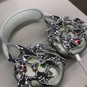 AirPods Max Bumerang Headphones Attachment Design by Tudze/ AirPods Max Case Cover/3D Resin Print/ Chrome Gold Silver/Headphones Accessories