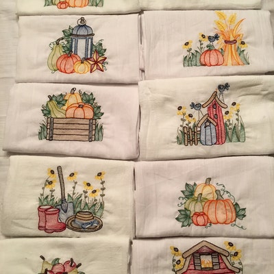 Rippled Fall Scenes Machine Embroidery Designs Pack Instant - Etsy