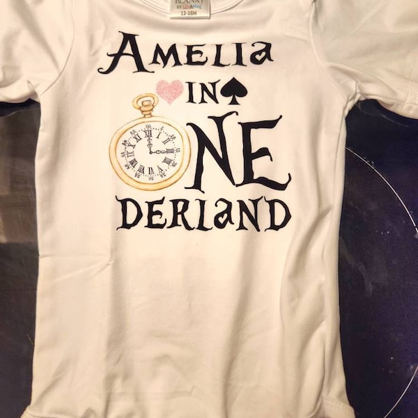 ONEderland Clock Romper Set, Alice Birthday Outfit