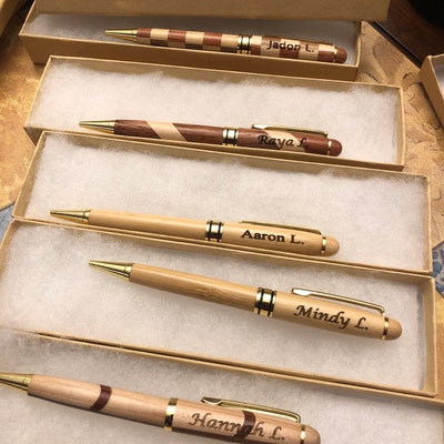 Personalized Engraved Wood Pen, Custom Wooden Ballpoint Pens ...