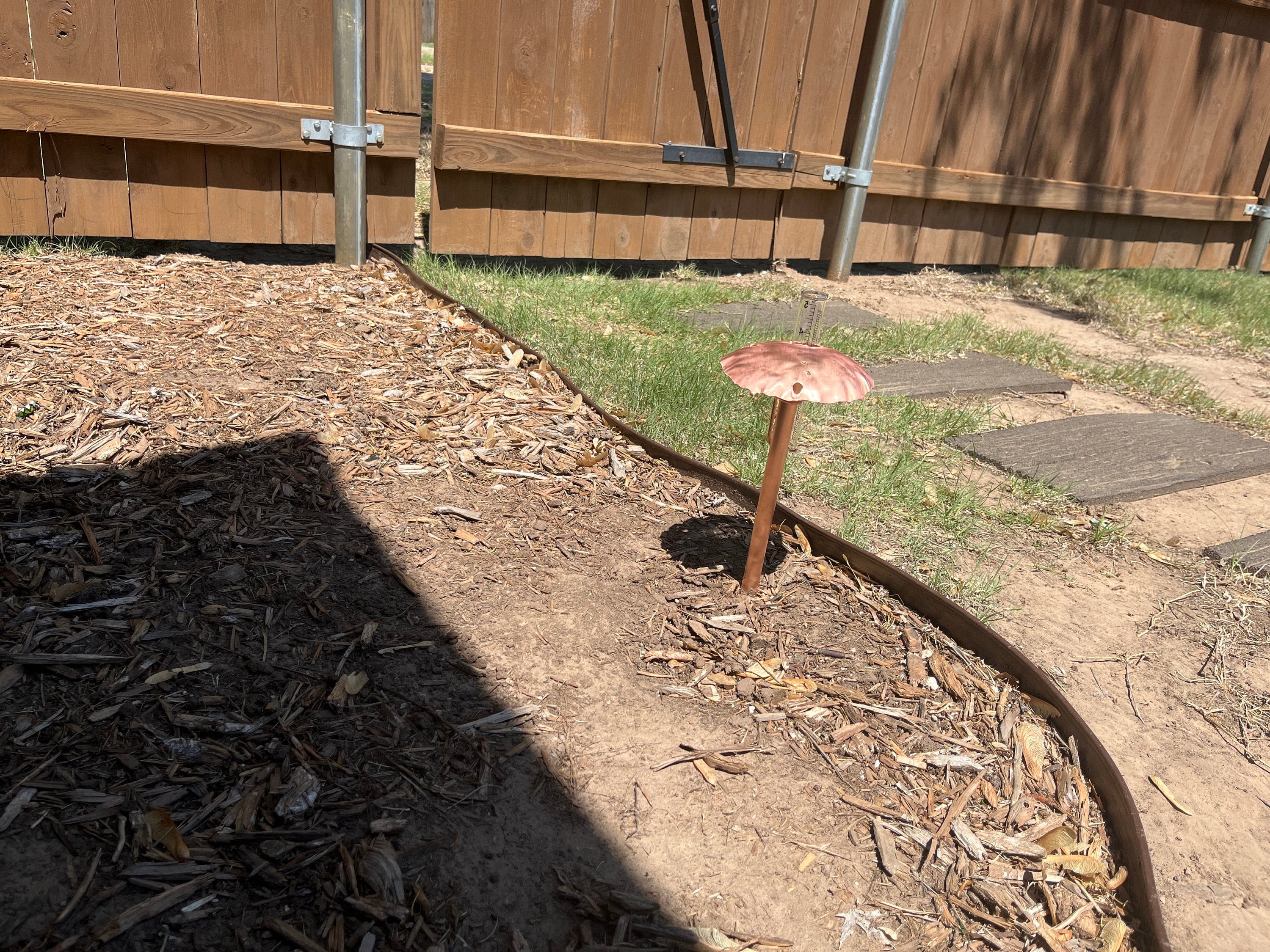 Copper Mushroom Rain Gauge