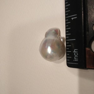 1pc white baroque pearl , for making freshwater pearl pendant,  0.8mm center hole