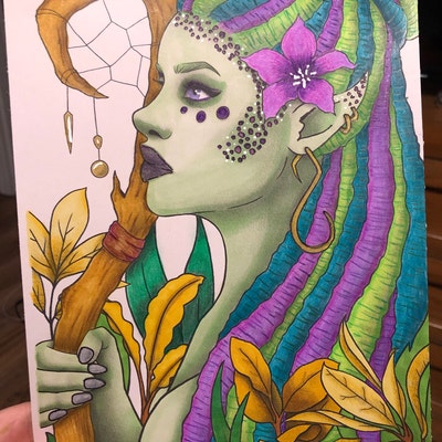 Printable Coloring Page Black Girl Fantasy Floral Portrait - Etsy