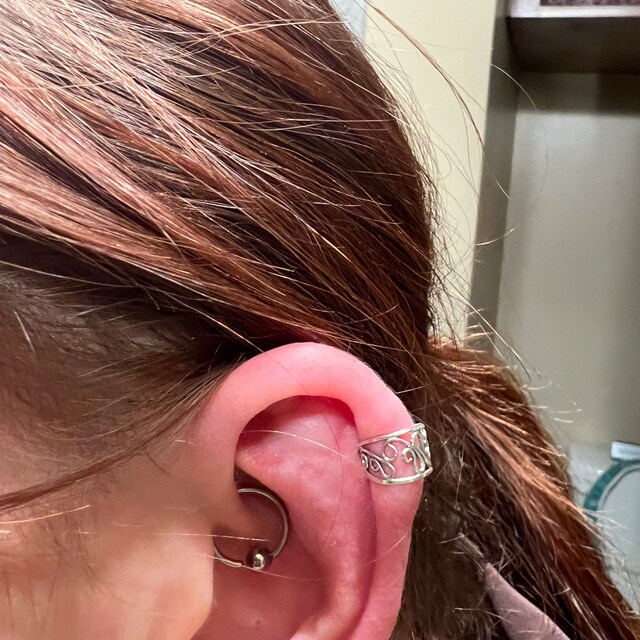 Filigree • PIERCED Ear Cuff • Helix Piercing • Cartilage Earring 