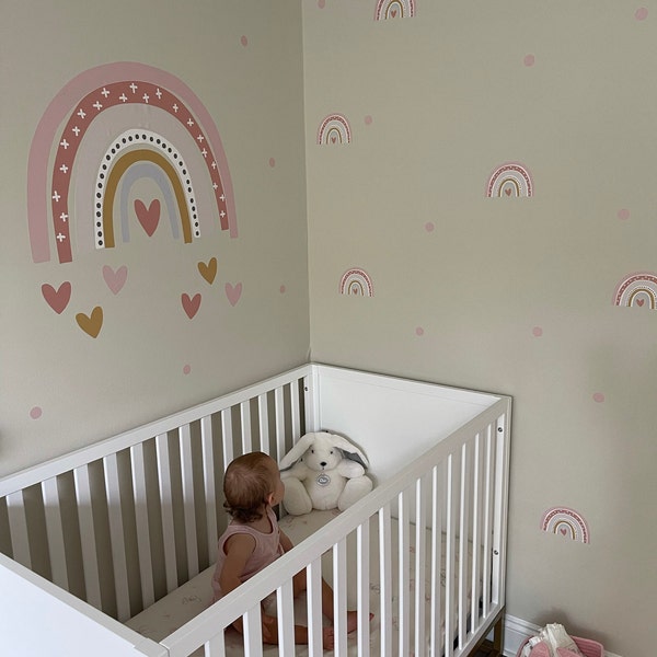 Rainbow Wall Decal, Rainbow Wall Sticker, Large Rainbow Wall Decal ...