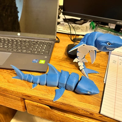 Great White Shark Digital .STL File for 3dprinting, Articulated Fidget