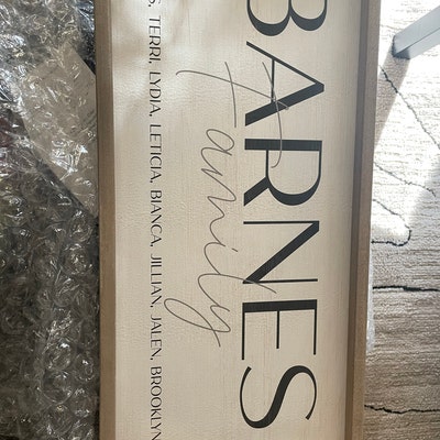 Custom Family Name Sign Whitewash Wood Framed Wall Art Unique ...