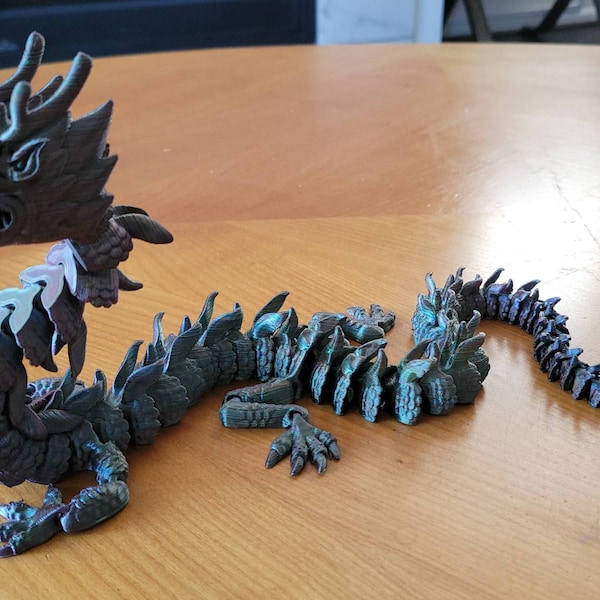 Flexi Print-in-place Imperial Dragon - STL File for 3D Printing - Etsy ...