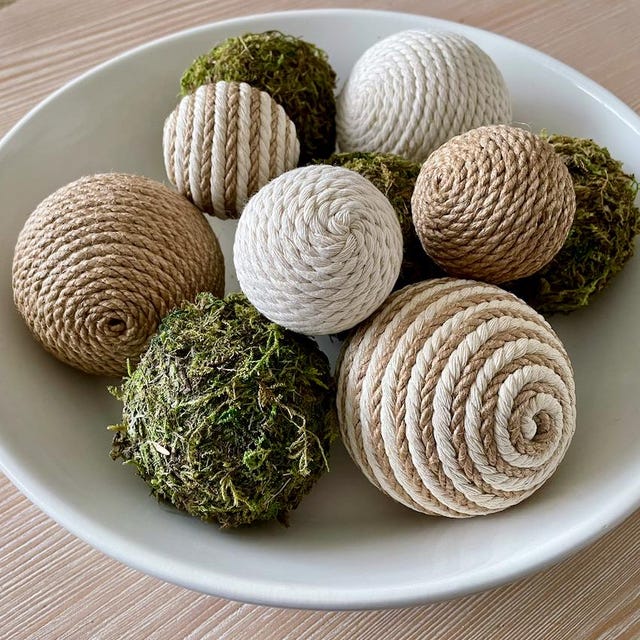 22_手作り泥人形焼 ペアセット Jute and Cream | Rustic, Farmhouse | Rope Yarn Ornament Bowl