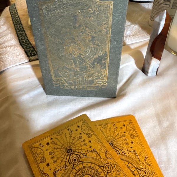 Gold Foil Rider Waite Tarot Deck With Booklet and Classic Original ...