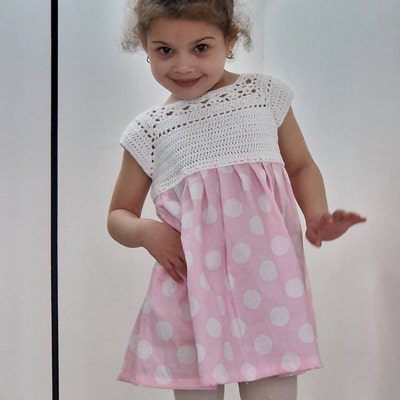 Crochet Fabric Dress Pattern Sizes 1 to 7 Years Old Crochet Pattern