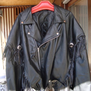Vintage Genuine Leather Fringe Jacket, Western Fringed Vintage Genuine Leather Fringe Jacket, Western Fringed