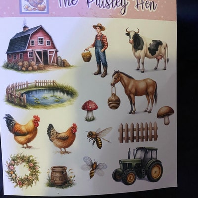Life on the Farm Sticker Sheet for Scrapbooking and Planners - Etsy