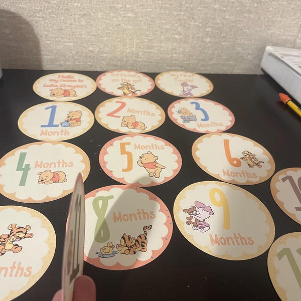 Winnie the Pooh Monthly Baby Stickers | Milestone Stickers - Etsy
