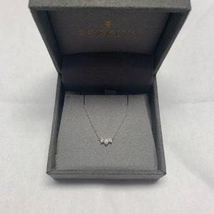 Classic Trio Diamond Necklace / 14k Gold Diamond Necklace 0.26 Ctw ...