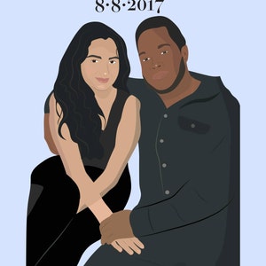 Custom Portrait Anniversary Gifts For Boyfriend Couple Etsy