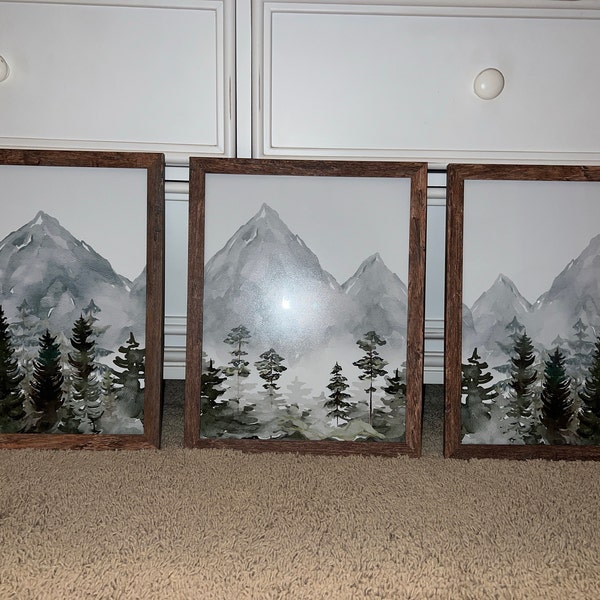 Mountain Nursery Wall Art Set of 3 | Forest Nursery Prints | Adventure ...