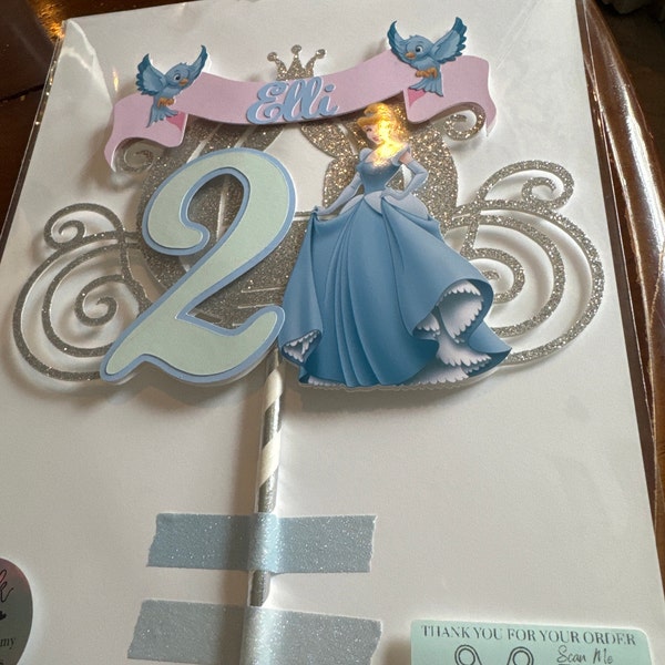 Cinderella Gold Glitter Carriage Cake Topper - Princess Party ...