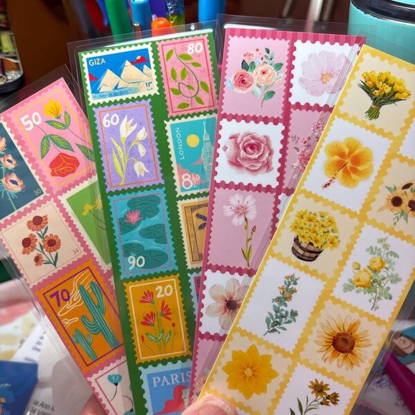 Vintage Nature Stamp Bookmark Flower Spring Garden Butterfly Travel ...