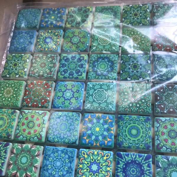 Ceramic Mosaic Tiles Turquoise Blue Green Mixed Boho Moroccan Tile ...