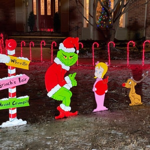 GRINCH Stealing the Christmas Lights Max the Reindeer Cindy | Etsy