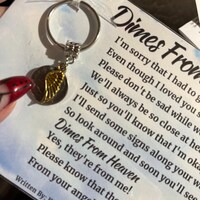 Dimes From Heaven Poem by K. Plunkett - Keychain Gift - Loss, Loved One ...