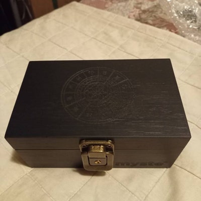 MYSTE BLUE MANDALA Stash Box Set - Grote Grinder 63mm, Geurbestendige Houten Kist Met Rolling Tray En Slot