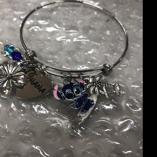 Lilo & Stitch Ohana Heart Disney Inspired Bangle Charm Bracelet Ohana Means  Family Custom Name Personalized Bracelet Graduation Wedding lilo