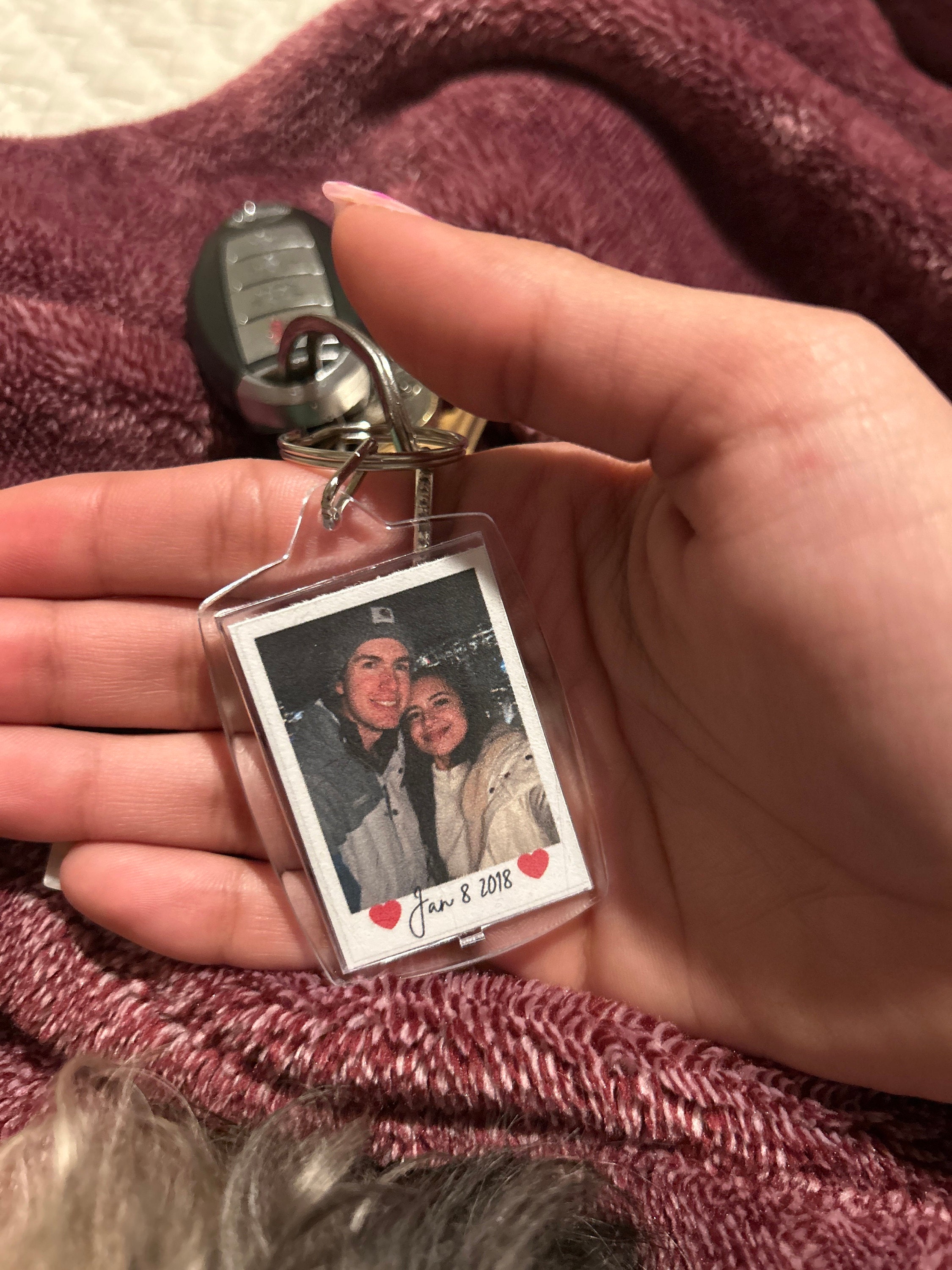Personalized Photo Keychain, Key Ring, for Anniversary, Christmas Gift, Stocking Stuffer, Matching, Girlfriend, Boyfriend, Best Friend