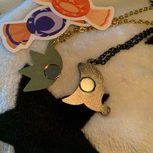 Sun And Moon Friendship Necklace - Stainless Steel Epoxy Space Theme Jewelry