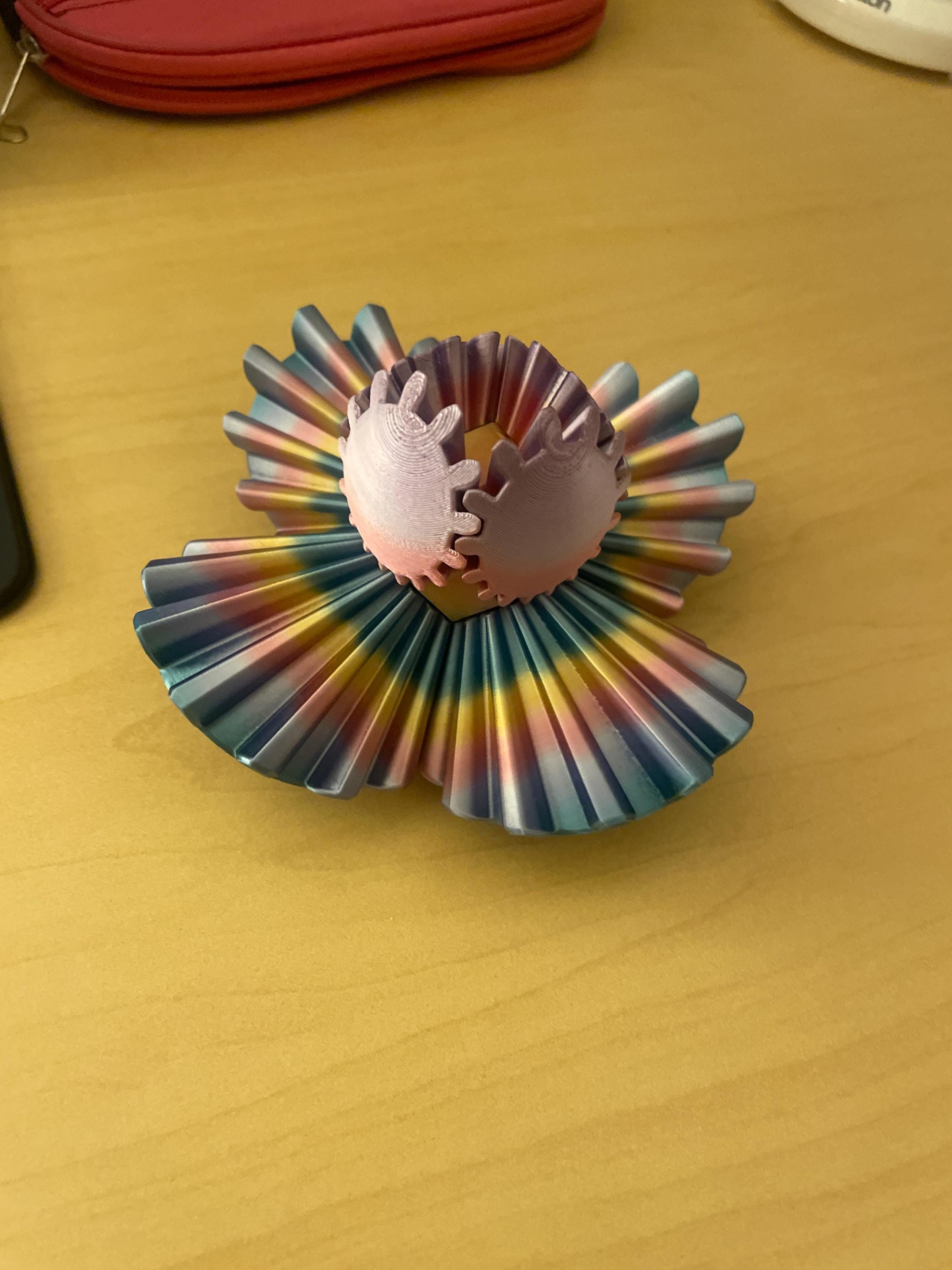 3D Printed Gear Ball Sphere Fidget-Transformable Stress Relief Toy, Colorful Gradient, Birthday Cool Gift for Dad Kids boy girl Ruvenbal
