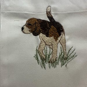 ビーグル犬の刺繍デザイン 動物の刺繍アート 4x4 フープサイズ 即時
