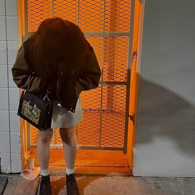 90s Quilted Coat| Vintage Orange lightweight Jacket| Women's preppy country inspired padded coat