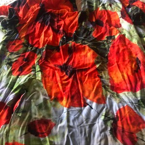 パーティードレス Poppy Flowers Print Jersey Dress Poppy Flower Dress, Plus Size Dress, Printed Dress, Summer