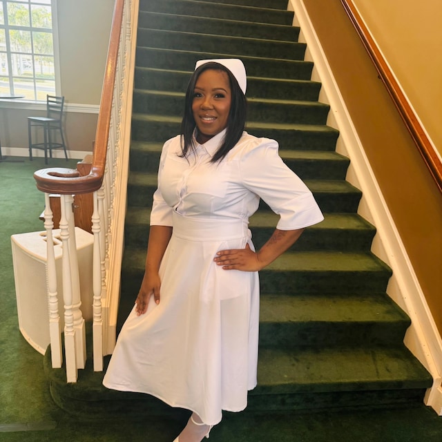 Scrub White Breastfeeding Dress White Nursing Dress: Pinning Ceremony Scrub  Dress (XS-3XL)