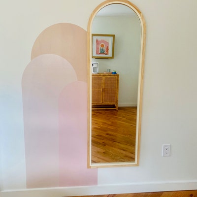 Boho Colorblock Wall Decals, Mid Century Wall Art, Arch Wall Decal ...