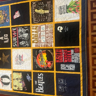 T-shirt Quilt Custom Made Memory Quilt Made From 9 49 T-shirts - Etsy