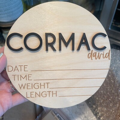 Baby Announcement Sign With Birth Stats Wood Sign for Name Reveal Baby ...