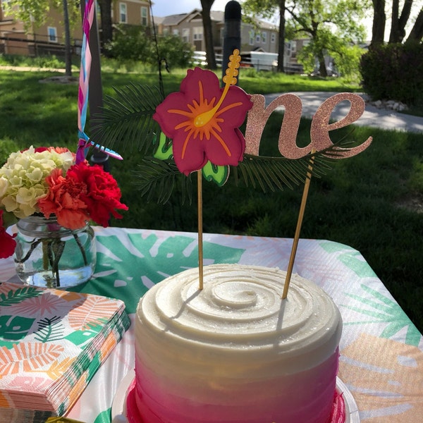 Aloha First Aloha First Birthday Cake Topper: Tropical Luau Party Decor - Etsy