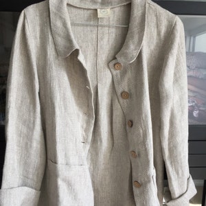Women Linen Blazer 'georgia-rustic' Artist Linen Cardigan, Linen Jacket ...