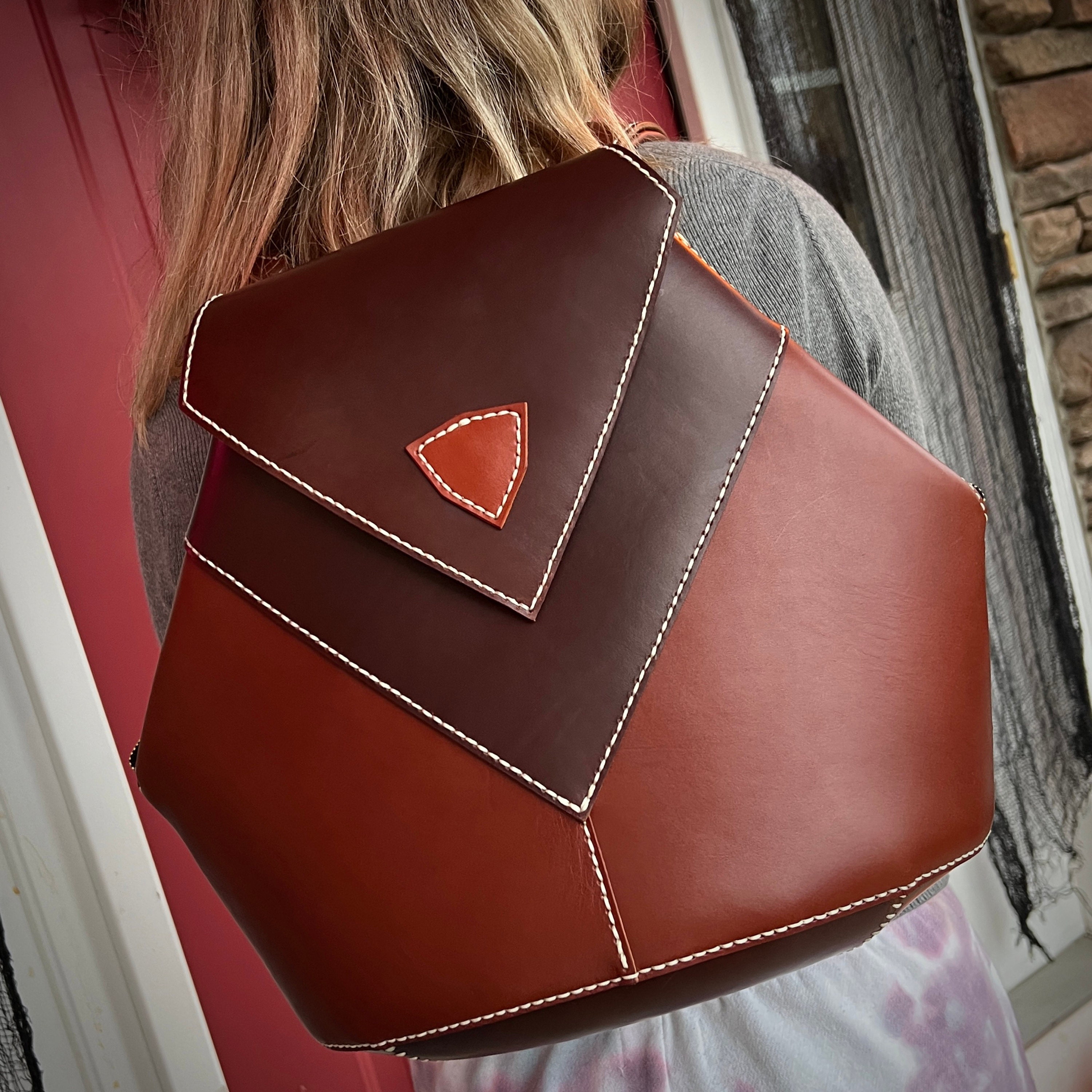 Ladies' leather backpack pattern PDF by LeatherHubPatterns
