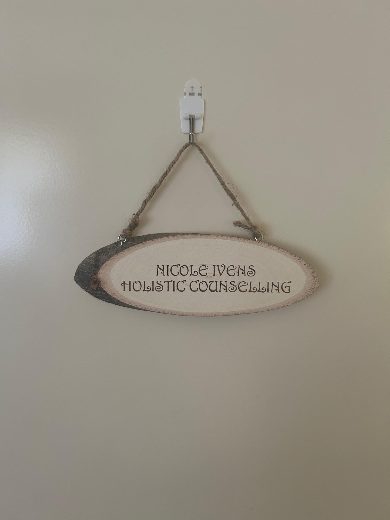 Personalised Log Slice Hanging Door PlaquesSign - Choose Your Own Message