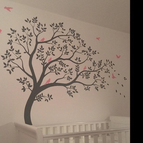 Nursery Wall Decals White Tree Wall Decal Large Tree Wall Decal Wall ...