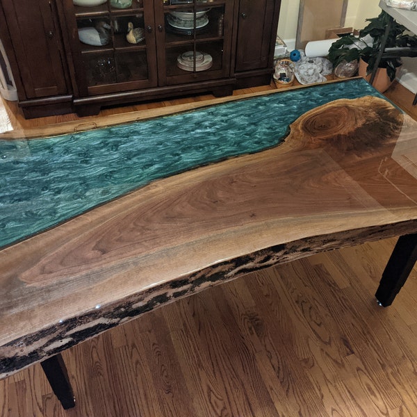 Live Edge Large Conference Table Epoxy River Table With Custom Resin ...